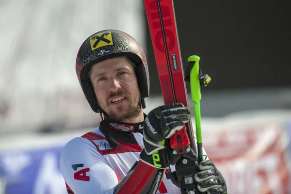 Bansko Bulharsko Února Marcel Hirscher Aut Probíhá Audi Fis Alpine — Stock fotografie