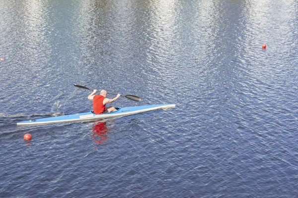 Petersburg Russie Mai 2018 Athlète Entraîne Kayak Russie Beaucoup Gens — Photo