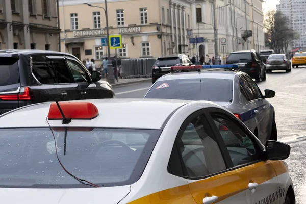 Moskau Russland Mai 2018 Das Auto Des Taxis Wurde Von — Stockfoto