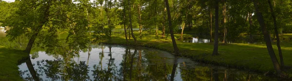 Beautiful panorama of the nature of the Gatchina park — Stock Photo, Image