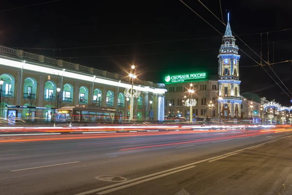Petersburg Rosja Styczeń 2017 Noworoczna Dekoracja Miasta Podczas Świąt Bożego — Zdjęcie stockowe