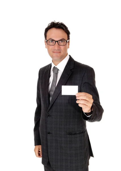 Handsome Young Business Man Standing Suit Tie Holding — Stock Photo, Image