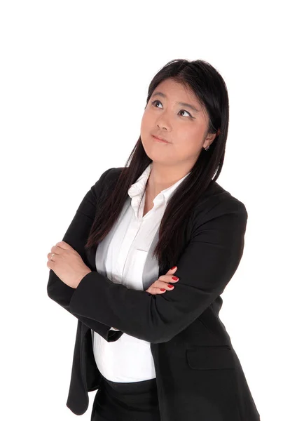 Retrato de una mujer china mirando hacia arriba — Foto de Stock