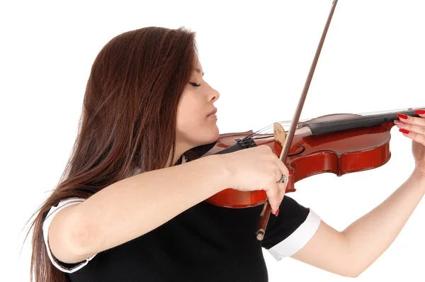 A woman playing the violin in a close up image — Stock Photo, Image