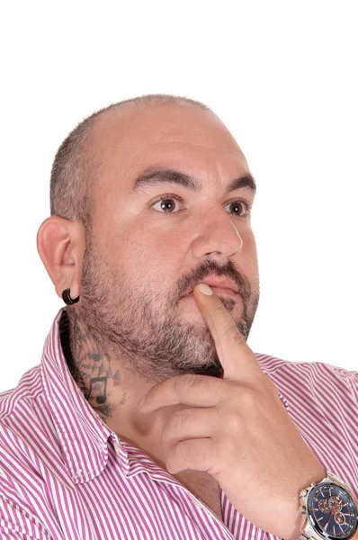 Hispanic man wondering what is going on — Stock Photo, Image