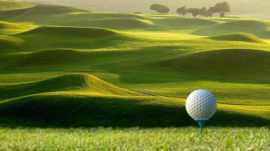 Golf topu güzel görünüm kutusunda golf alanı ile 3d render