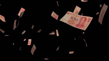 iş kavramı. para düşmek izole üzerinde siyah arka plan
