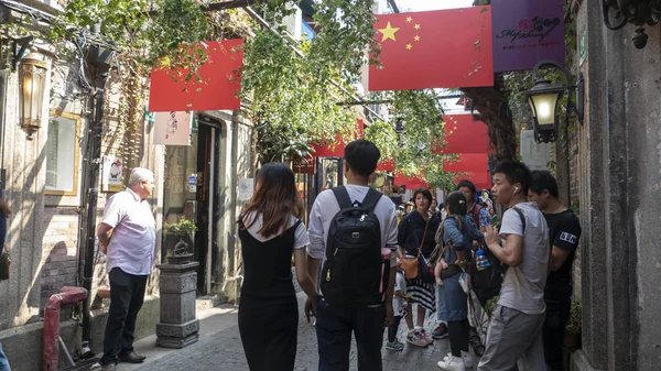 Xangai China Outubro 2018 Nice Shanghai Stree View Durante Longas — Fotografia de Stock