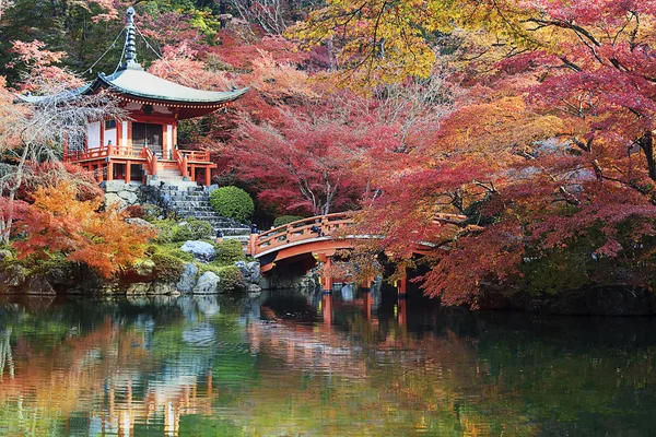 Temple Daigo Avec Des Érables Colorés Automne Kyoto Japon — Photo