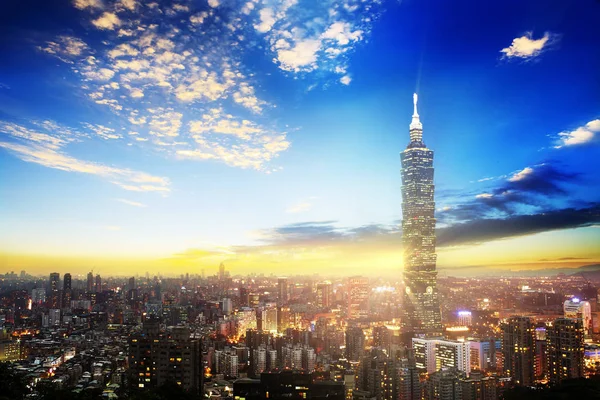 Ταϊπέι Ταϊβάν Δεκ 2017 Σκηνή Της Ταϊπέι 101 Κτιρίου Και — Φωτογραφία Αρχείου