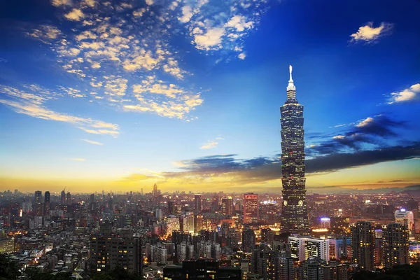 Ταϊπέι Ταϊβάν Δεκ 2017 Σκηνή Της Ταϊπέι 101 Κτιρίου Και — Φωτογραφία Αρχείου