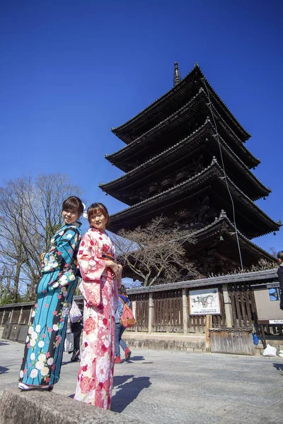 Kyoto Japonya Mart 2015 Kiraz Çiçeği Süre Boyunca Kiyomizu Dera — Stok fotoğraf