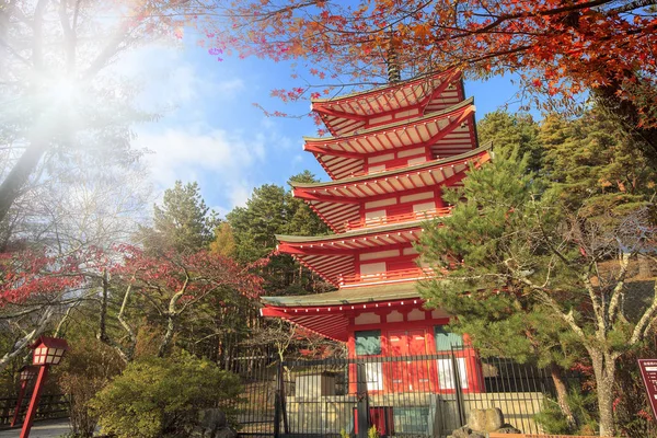 Der Farbenfrohe Herbst Auf Dem Fuji Berg Japan Der Kawaguchiko — Stockfoto
