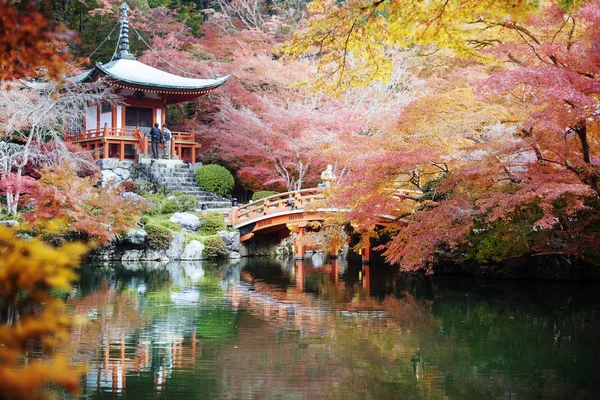 Daigo-ji, Japonya - 25 Kasım 2013: Daigo-ji Tokyo-cho, Fushimi-ku, Kyoto, Japonya 'daki Shinji Atalarının kutsal tapınağıdır. Dağ