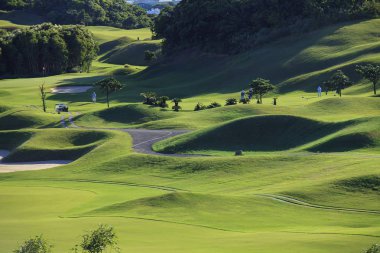 Güzel yeşil çim golf sahası. Golf club