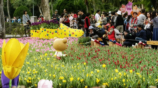 Тайбэй Шилинь Тайвань Февраля 2019 Года Официальная Выставка Тюльпанов Тайбэе — стоковое фото