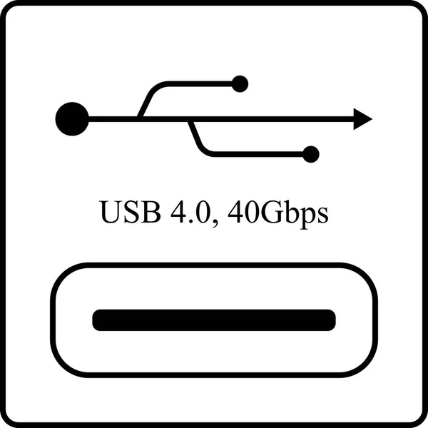 USB 4 иконка на белом фоне, дизайн EPS10 — стоковый вектор