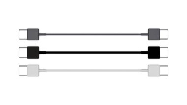 Beyaz arka plan üzerinde izole Usb4 kablo 3D render