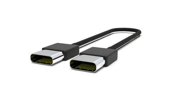 3d renderizado de cable USB4 aislado sobre fondo blanco —  Fotos de Stock