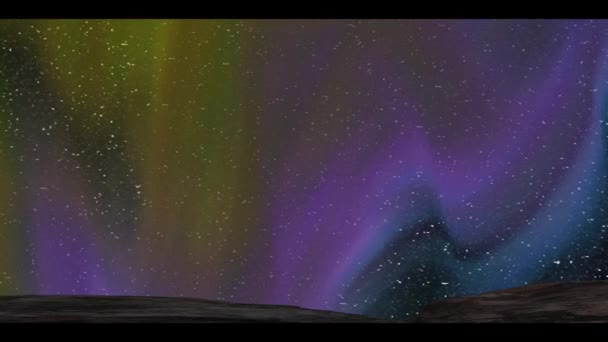 Τρισδιάστατη Απεικόνιση Του Ωραία Aurora Σαφή Αρχή Πίσω Από Αυτό — Αρχείο Βίντεο