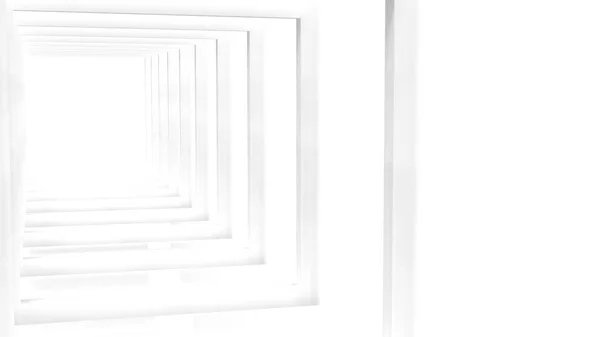 Renderingu 3D White Clear puste subtelne geometryczne streszczenie — Zdjęcie stockowe