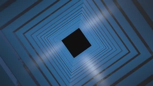 Rendering Von Neonglühenden Linien Tunnel Abstrakten Hintergrund — Stockvideo