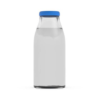 Beyaz BAC üzerinde izole soda suyu cam şişe 3D render