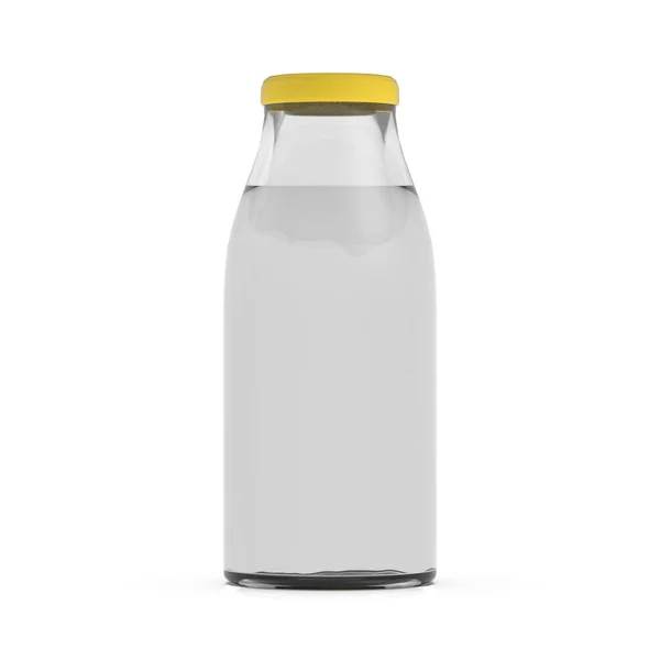 3d renderização de garrafa de vidro de água com gás isolado no bac branco — Fotografia de Stock