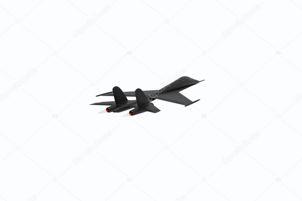 3d rendering of nice air force palne isolated with single color