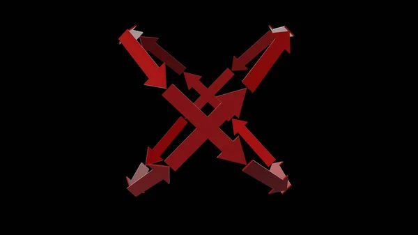Rendering 3d dell'icona con freccia rossa su sfondo bianco — Foto Stock