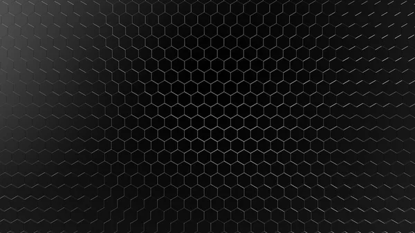 3D-Darstellung des geometrischen sechseckigen abstrakten Hintergrundes — Stockfoto