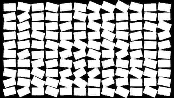 輪郭正方形のシンボルは 傾斜した白い色でハーフトーン配列に編成されています — ストック動画