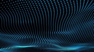 Dalga 3d. Parçacık dalgası. Fütüristik nokta dalgası