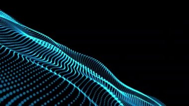 Dalga 3d. Parçacık dalgası. Fütüristik nokta dalgası