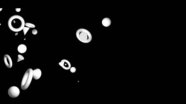 3D-Darstellung abstrakter Hintergrundratation geometrisch primitiv — Stockfoto