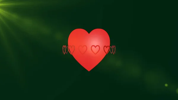 사랑의 마음의 3D 렌더링, 좋은 배경과 심장 아이콘 — 스톡 사진
