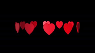 Love Hearts 3d render, güzel arka plan ile Kalp simgesi