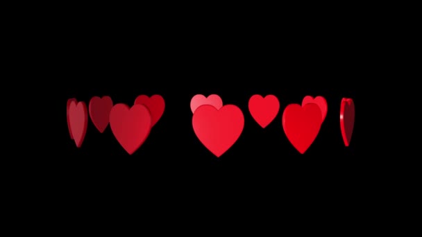 Vykreslování Milostné Srdcí Ikona Srdce Hezkého Pozadí — Stock video