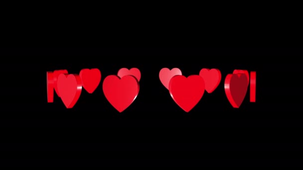 ラブハートの3Dレンダリング 素敵な背景を持つハートアイコン — ストック動画