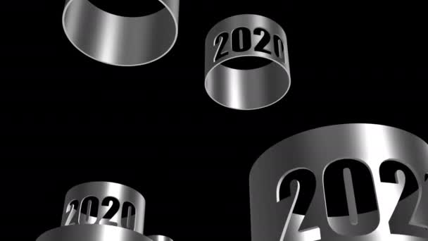 黒い背景コロで分離された2020テクスチャの3Dレンダリング — ストック動画