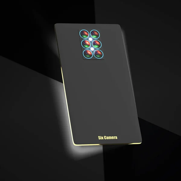 Rendering 3d kamera mutilple konsep smartphone system — Stok Foto