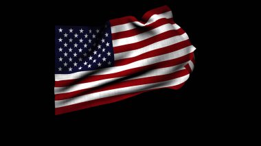 Rüzgarda dalgalanan Usa bayrağının 3D görüntüsü