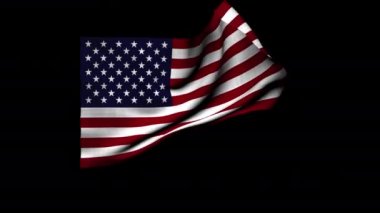 Rüzgarda dalgalanan Usa bayrağının 3D görüntüsü