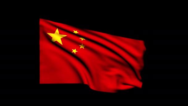 Rendering Flag China Waving Wind — Stock Video