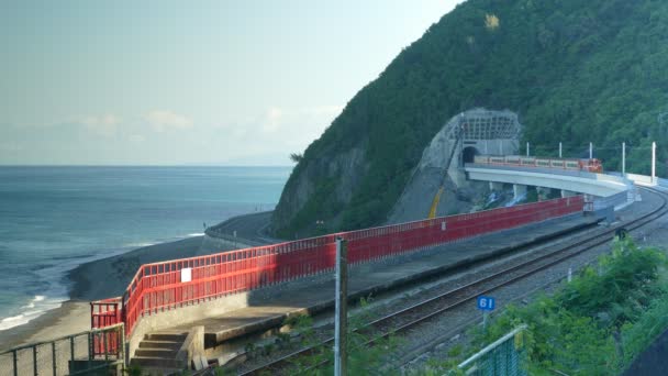 Côte Taitung Avec Chemin Fer Taiwan Asie — Video