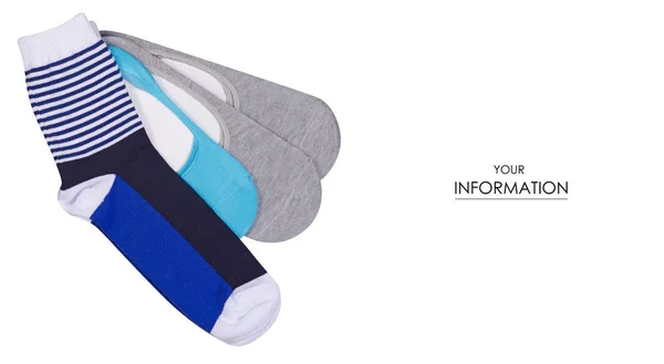 Zokni fehér kék csíkos, és nincs Térkép zokni minta — Stock Fotó
