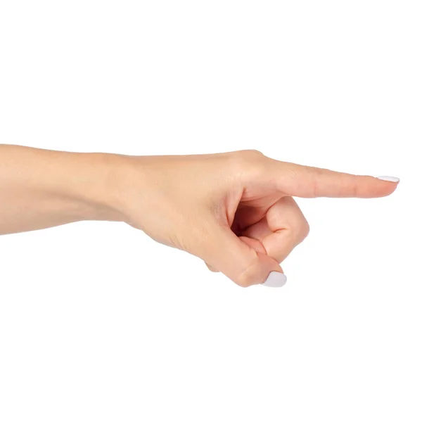 Manos femeninas mostrando el dedo — Foto de Stock