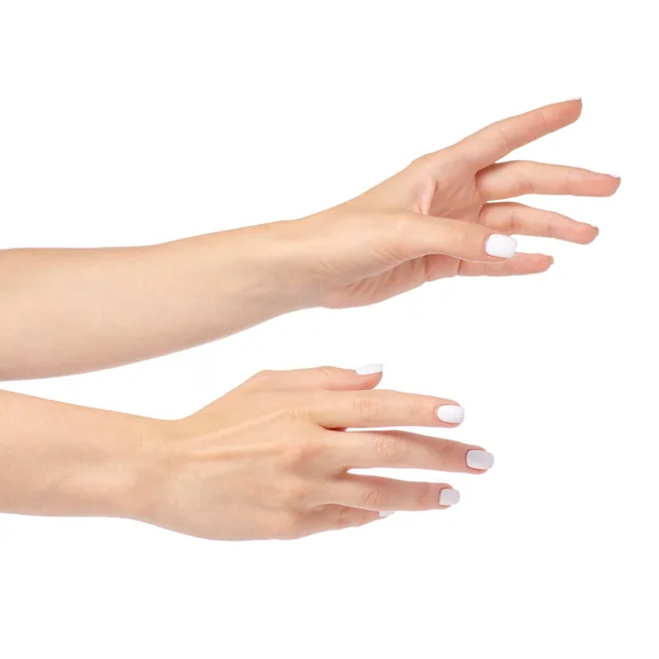 Ženské ruce ukazující, oslovování — Stock fotografie