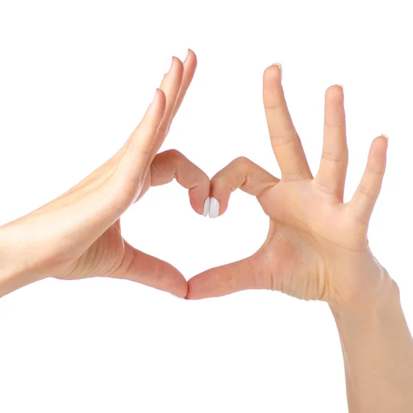 Kvinnliga händer i form av hjärta — Stockfoto