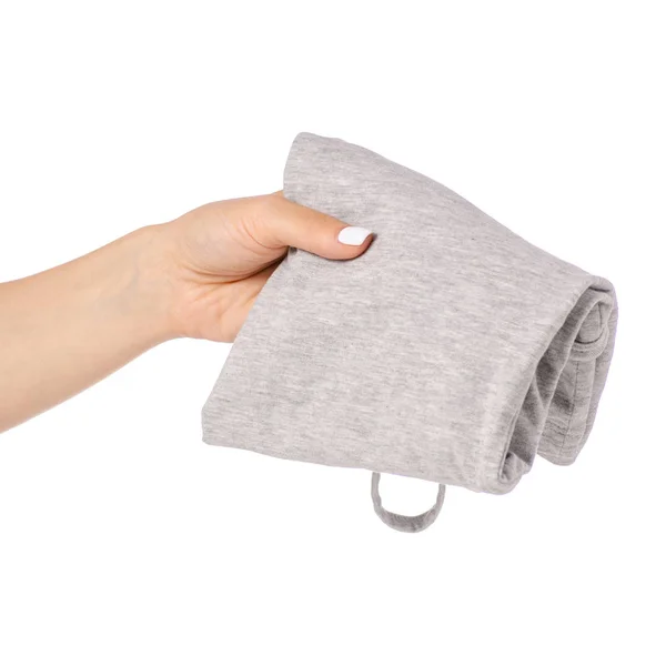 Une chemise grise en tissu de vêtements de main — Photo